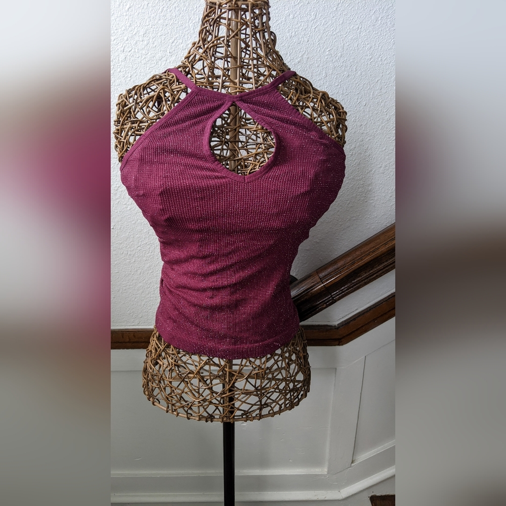 Suzette Collection Pink Sparkle Keyhole Tank